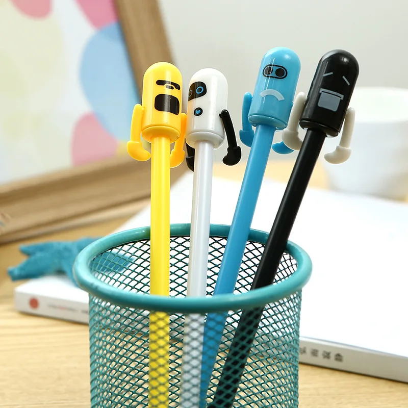 

36pcs / lot , 0.5mm Black Cartoon Robot Gel Pen for School Kids Writing Supplies