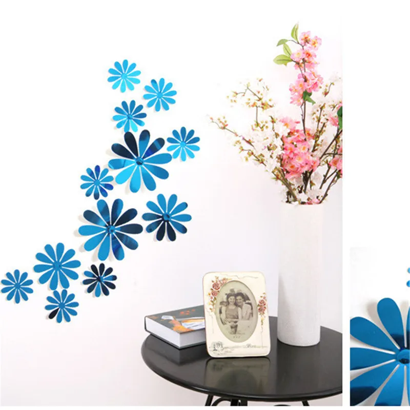 3D цветы Стикеры на обои для женских стен наклейки детской комнаты украшения