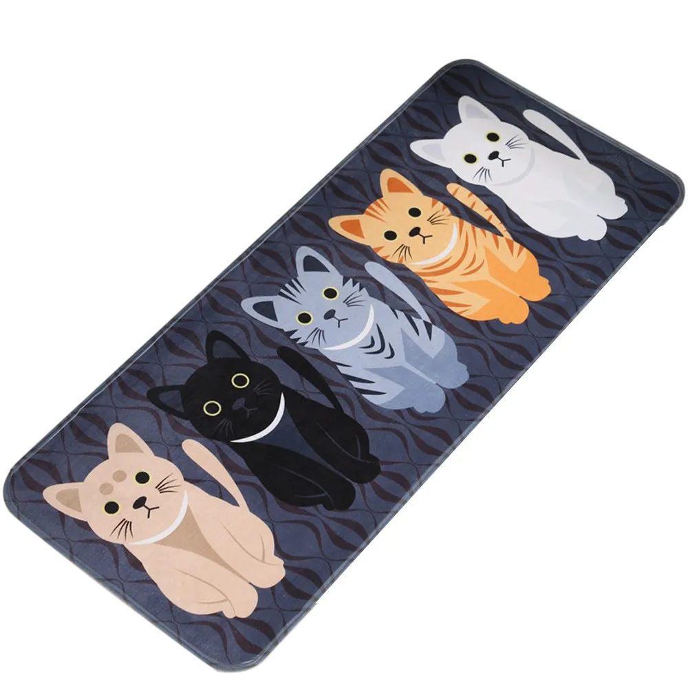 Ouneed Pet Cat напечатанные ванные кухонные коврики ковер в форме кошки для гостиной