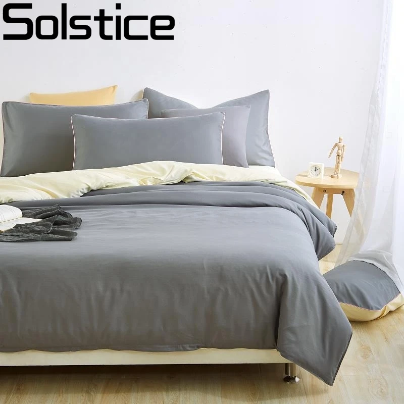 Solstice домашний текстиль Одноцветный двухцветный комплект постельного белья 3 шт./4