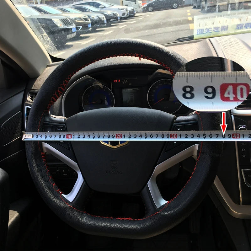 Чехлы рулевого колеса автомобиля 38 см микро волоконная Кожа DIY оплетка на руль крышка с иглой и резьбой авто аксессуары