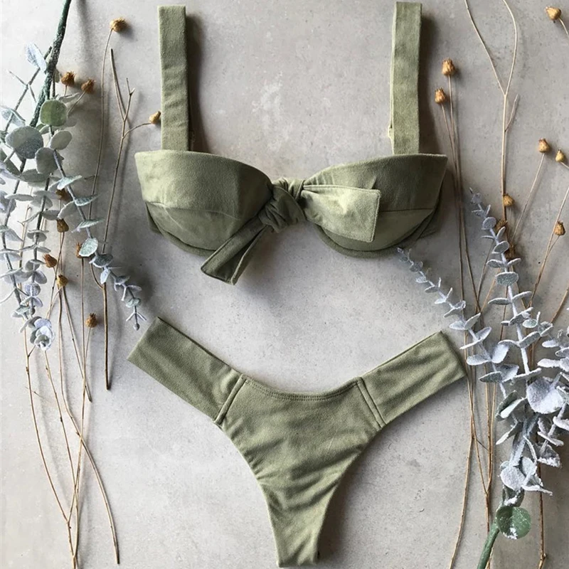 Купальник женский Раздельный купальник с бантиком | Женская одежда