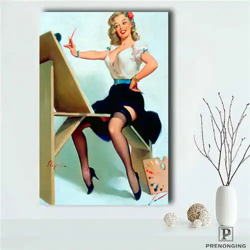 Персонализированные булавки вверх девушки (2) Печатный постер ткань стены
