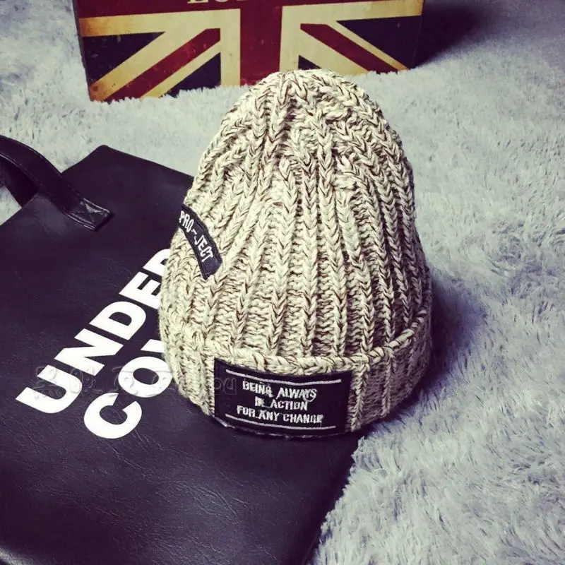 Новинка 2017 вязаная шапка мужская модель теплый повседневный головной убор для