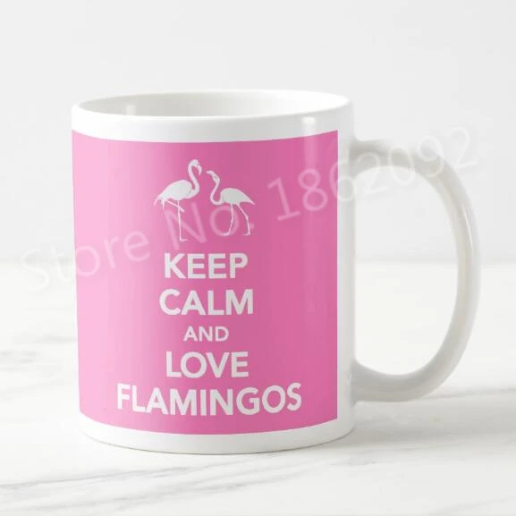 Кофейная кружка с розовым фламинго Keep Calm and Love чайная чашка новинка цитата