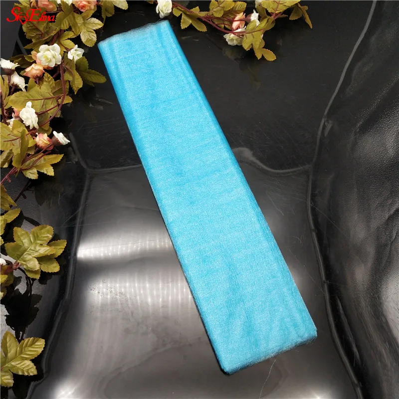 light blue 5/10 м рулон тюля с украшением в виде кристаллов ткань органза пряжи прозрачное на день рождения Свадебная вечеринка поручень столу стул фон для художественного оформления ногтей, ручная работа 8z - Цвет: light blue