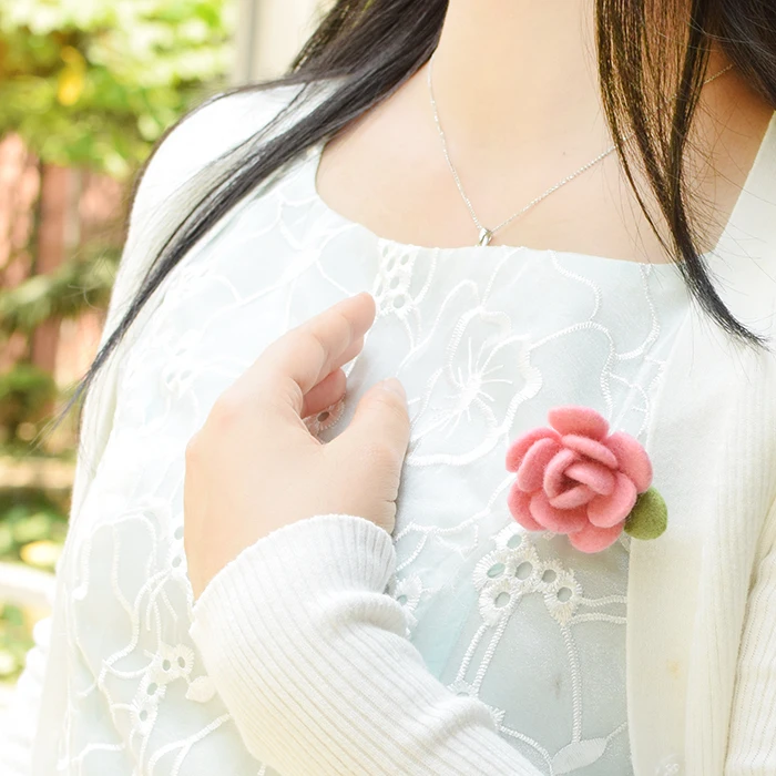 Брошь в виде Розы Шерсть Кружево комплект шерстяной фетр иглы для валяния