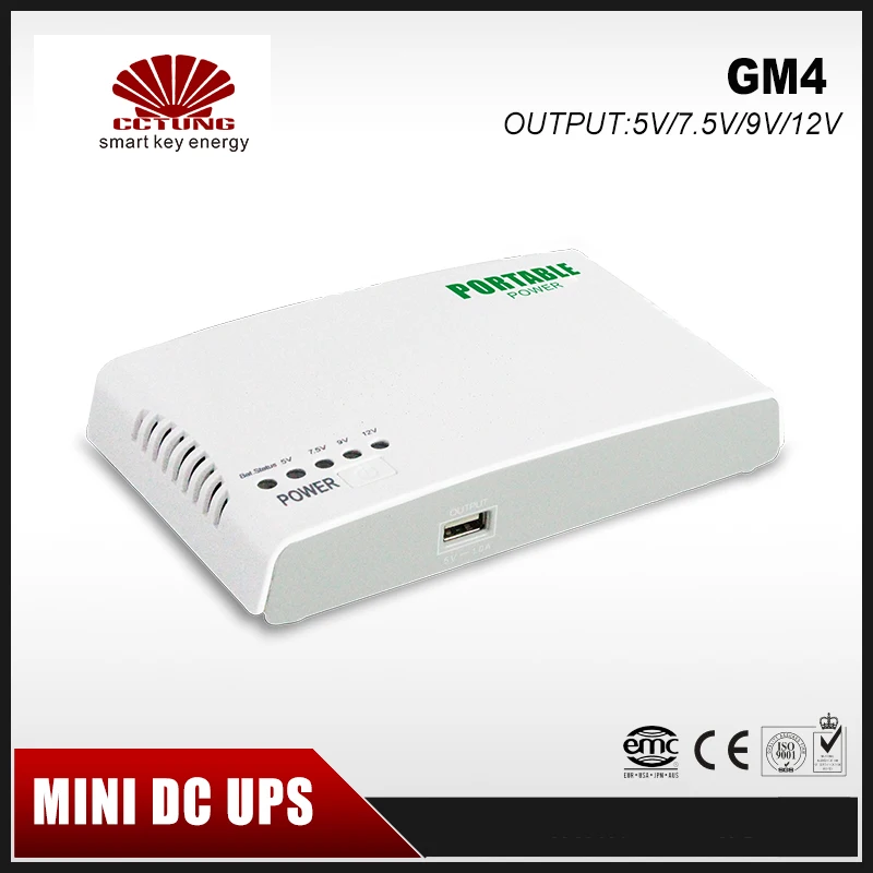 

Mini Portable UPS 5V/9V/12V DC Output Online Power Supply With Lithium Battery Max 6hours Backup Time for CCTV & Modem Equipment
