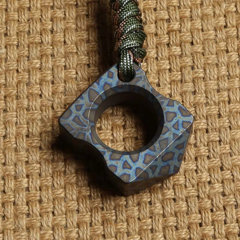 Flame titanium DICORIA кольцо с одним пальцем TC4 титановые ударные кинжалы на открытом воздухе Пряжка для выживания EDC Knuck knuckles мульти инструменты - Цвет: Flame titanium