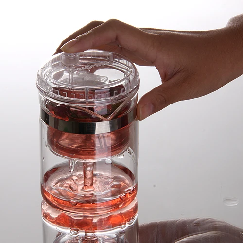 100% Genuine Kamjove TP-140 Art Tea Cup Teapot 300ml Glass tea Kettle strainer Elegant cup AUTO-OPEN set infuser de cha | Дом и сад