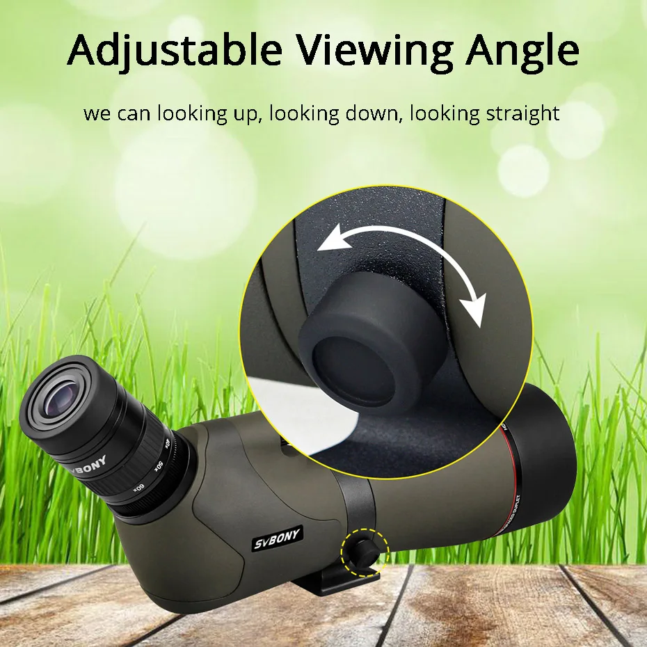 SVBONY 20-60x80 Zoom Зрительная труба с азотным наполнением, водостойкий телескоп, двойной механизм фокусировки, металлический корпус с 5" алюминиевым штативом