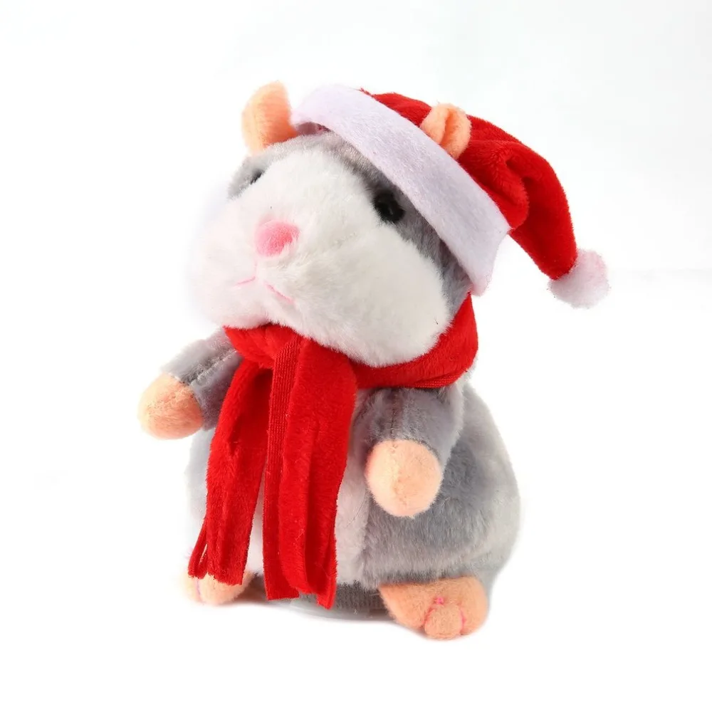 16cm Lovely Talking Hamster Sound Record Repeat Stuffed Plush Christmas Animal Kawaii Talking Nodding Hamster Toy Drop shipping