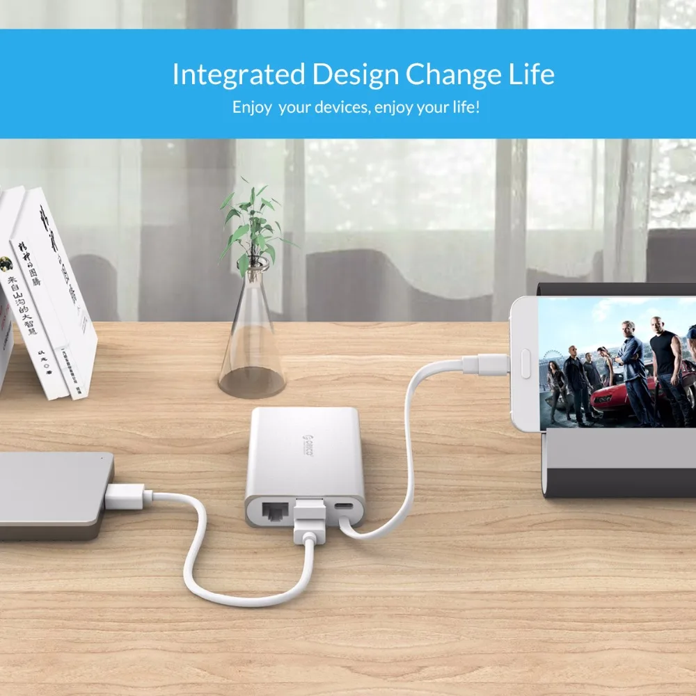 Док станция для настольного ноутбука ORICO 6 в 1 с разъемом типа MACbook Apple USB C HDMI 4 K VGA