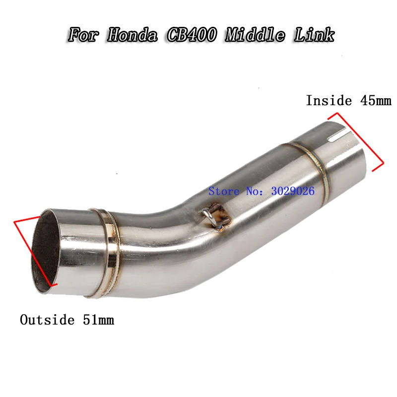 

Motorcycle Exhaust middle pipe Link Pipe for HONDA CB400 Slip-On