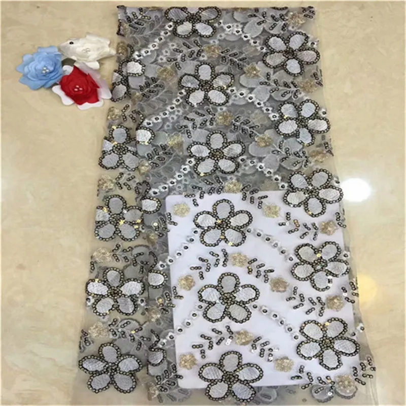Latest French Lace Fabric 2019 High Quality Wedding African With Sequins For Nigerian | Дом и сад