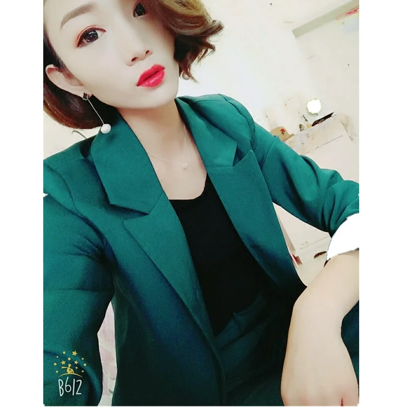 Новинка женский модный маленький костюм тонкая куртка с одной пряжкой