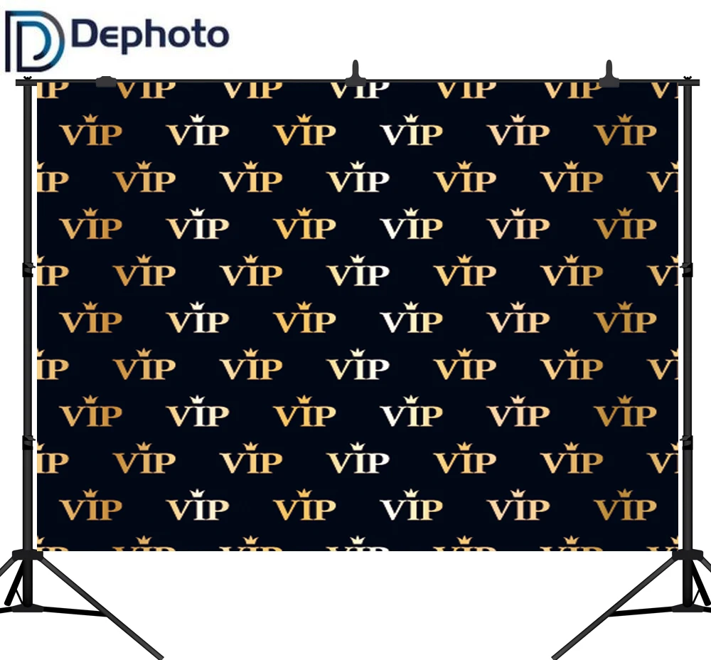 DePhoto фоны для фотосъемки Корона черный Голливуд Vip фото фон день рождения