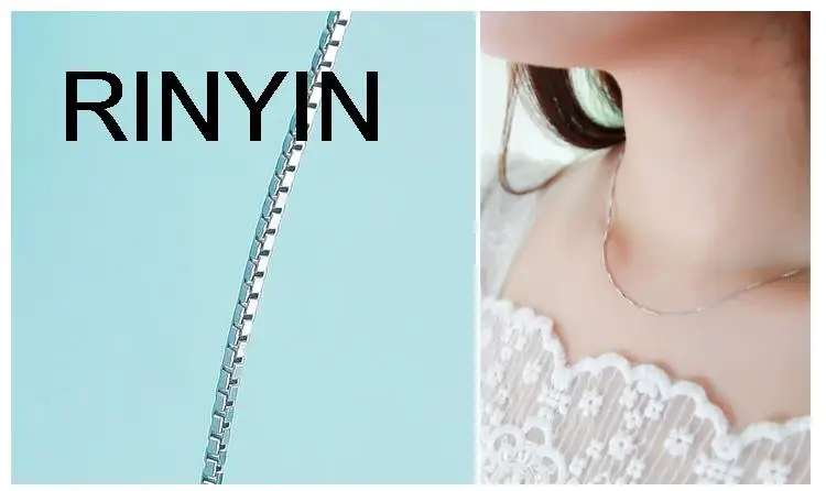 RINYIN 100% Стерлинговое Серебро 925 пробы ожерелье модное ювелирное изделие 1 мм
