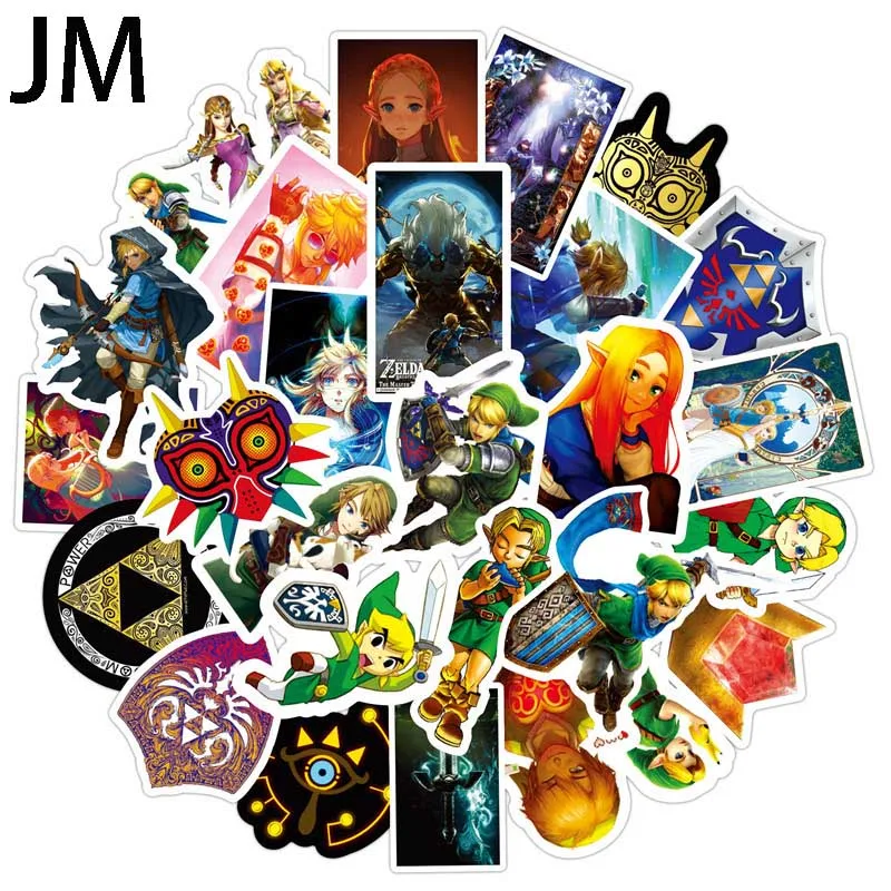 As shown 50 шт. Legend of Zelda, аниме, значок, животные, милые надписи, гитара, холодильник, наклейки на велосипед, подарки для детей, для ноутбука, чемодана - Цвет: As shown