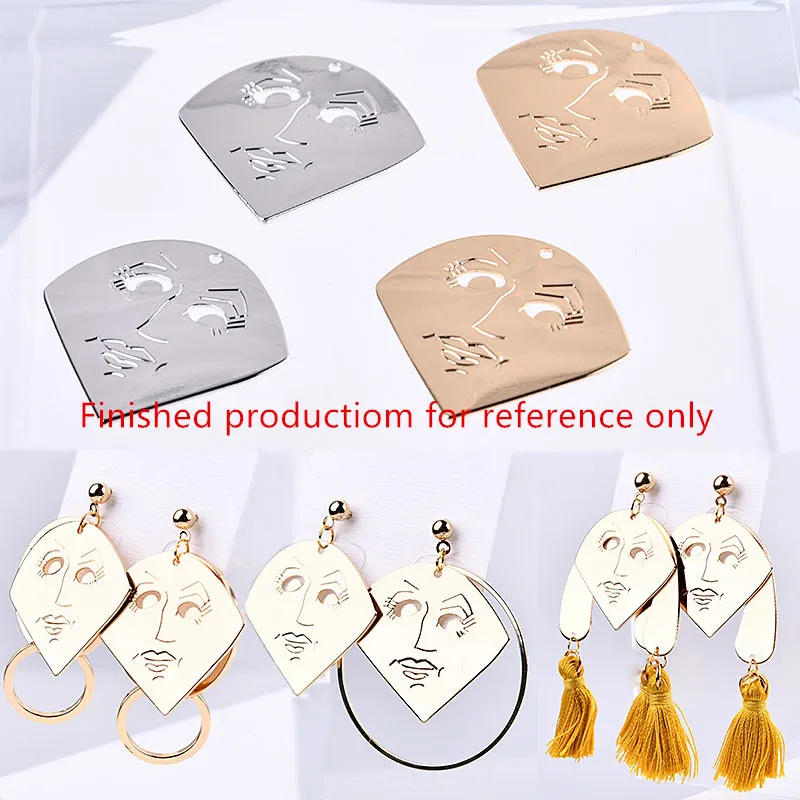 

Min order 20pcs/lot Brass environmental plating cartoon abstract styly face mask shape metal charms diy jewelry earring pendants