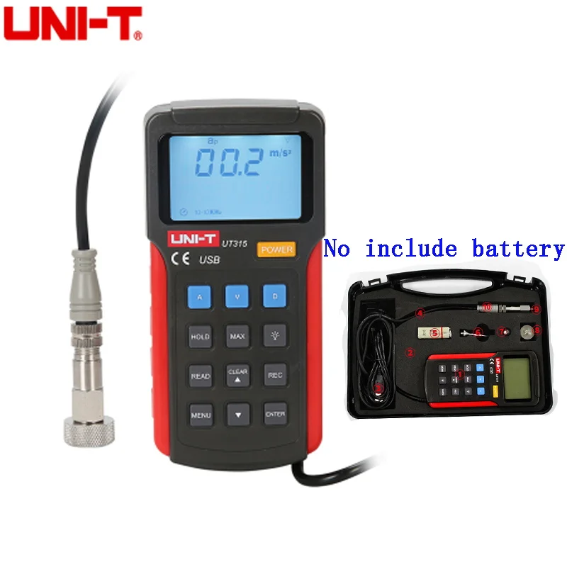 

UNI-T оригинальный UT315 цифровые тестеры вибрации Ускорение Скорость измерения смещения USB подключение PC мягкий
