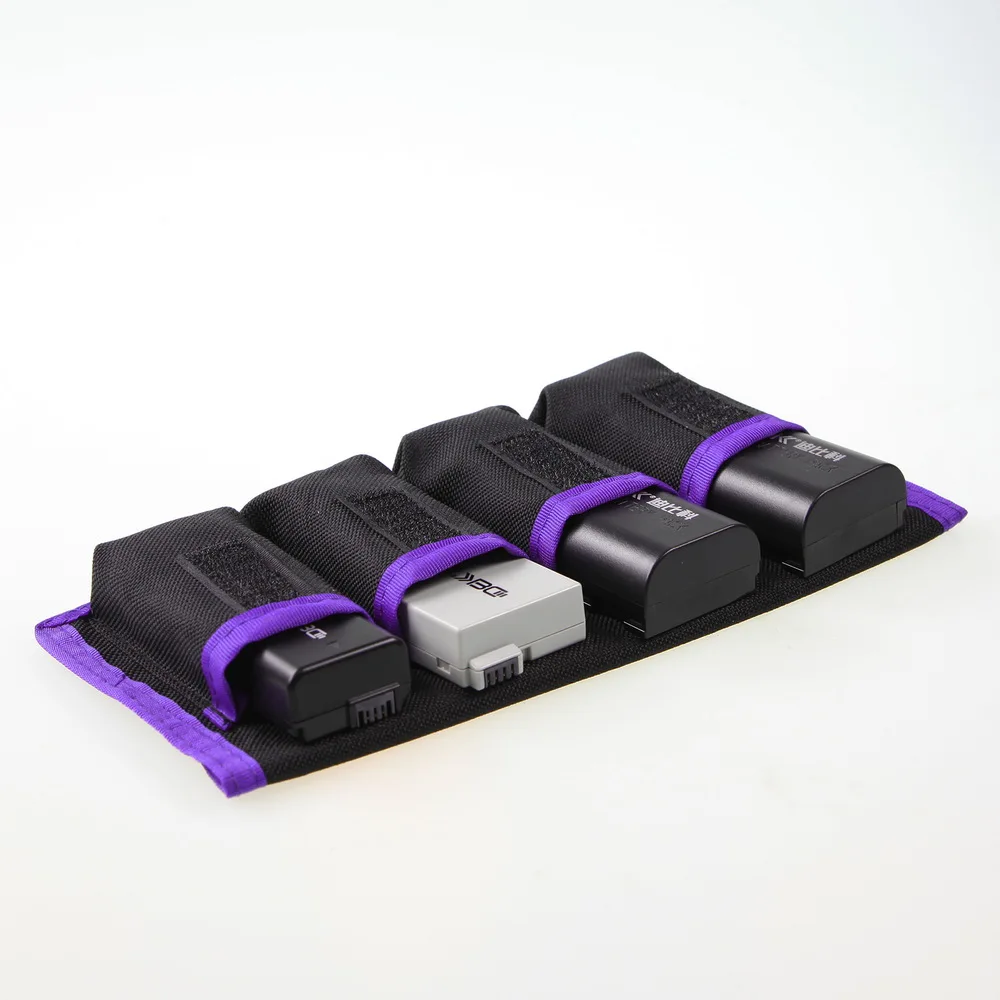 

Чехол для хранения литиевых батарей для Canon LP-E6 LP-E8 Sony NP-FW50 EN-EL14 4 кармана Водонепроницаемая нейлоновая сумка