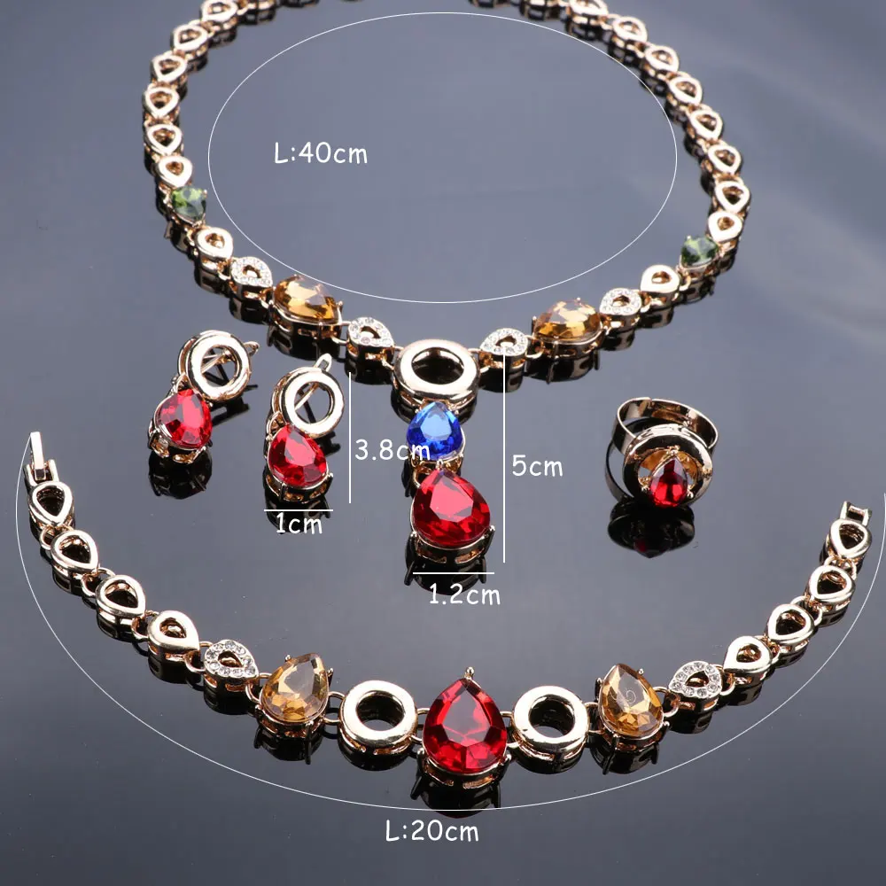 Bridal Gift Nigerian Wedding African Beads Jewelry Set Fashion Dubai Crystal Zircon Gold Color Costume Design Sets | Украшения и