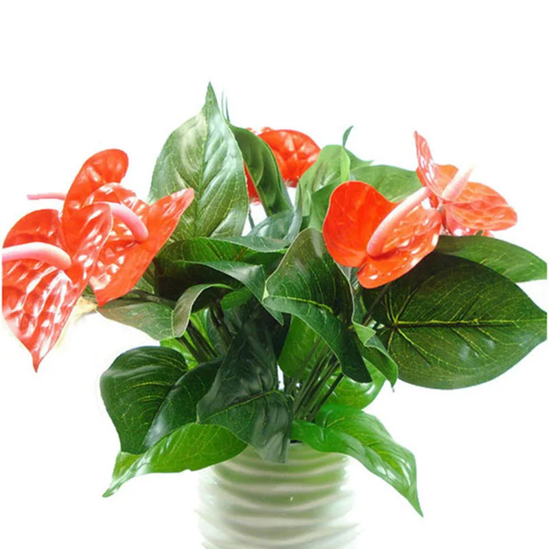 

1pcs 32 cm Anthurium Flower Head Artificial Flowers Wedding Party Christmas Home Decoration Red Craft Ornaments