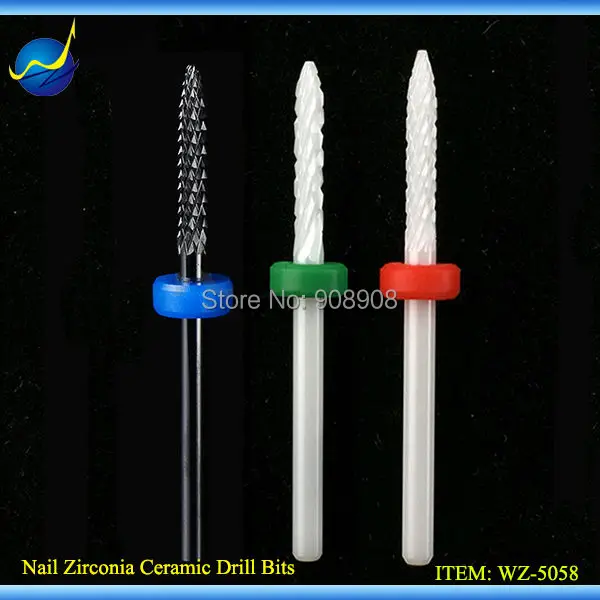 3pcs High Quality Ceramic Nail Drill Bits Small Flame For Electric Nails Drills Manicure Machine Pedicure NailPolishing Cleaning
