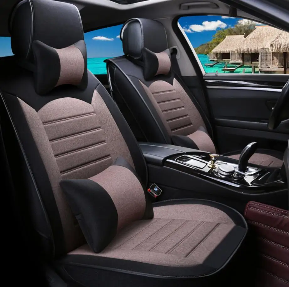 Чехлы для автомобильных сидений универсальные льняные накидки на сиденья Ford mondeo