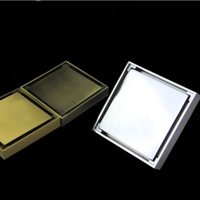 

10*10 см Античная бронзовая отделка квадратный Слив для душа/анти-запах сливной фильтр для душа/плитка вставки Невидимый медный Слив для пола