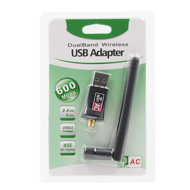 600 Мбит/с USB 2 4/5 ГГц двухдиапазонный беспроводной Wi-Fi 802.11AC сетевой адаптер с