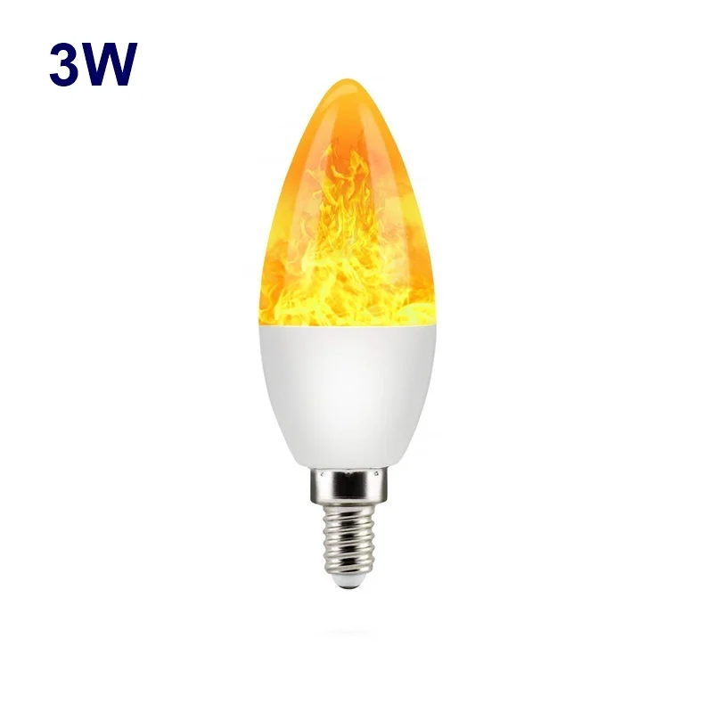 3W Новинка, 3 Вт, 5 Вт, 9 Вт, E27, E14, E26, E27, лампочка с пламенем, 85-265 в, светодиодный светильник с эффектом пламени, лампы с мерцающим декором, светодиодный светильник - Испускаемый цвет: 3W