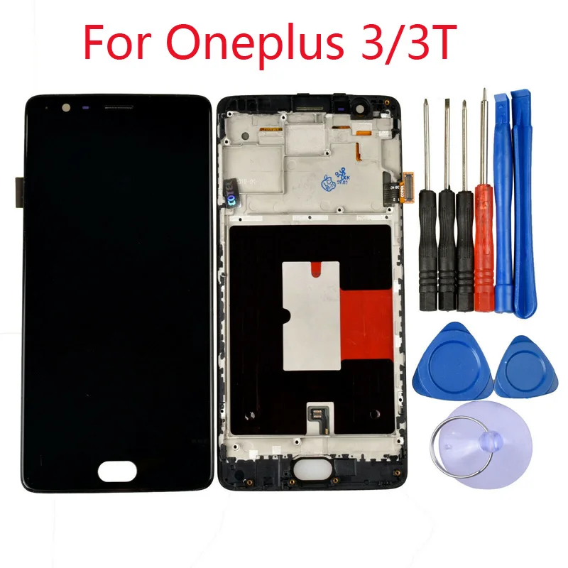 100% оригинал для Oneplus 3 A3000 A3003 ЖК экран и дигитайзер полная сборка с инструментами