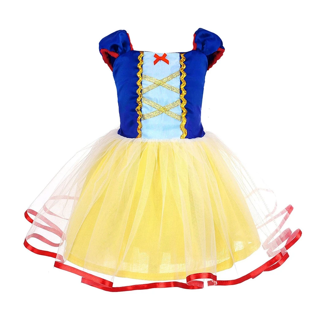 only dress AmzBarley костюм Белоснежки для девочек платье принцессы для малышей Бальные платья на Хэллоуин, Рождество, день рождения+ корона, детское платье-пачка - Цвет: only dress