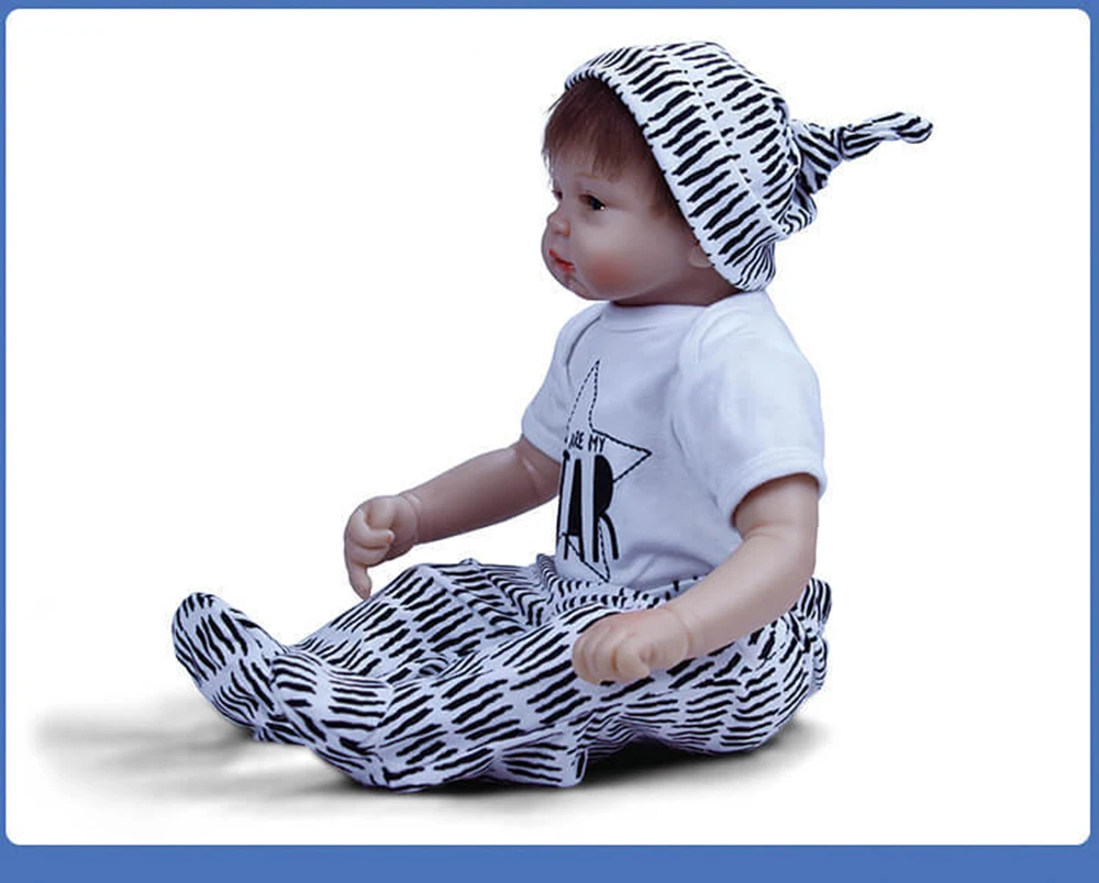 53 см Reborn Baby Doll полное тело мягкий силиконовый Полный винил Reborn Dolls голубые глаза reborn bebe куклы девочка мальчик подарок для детей