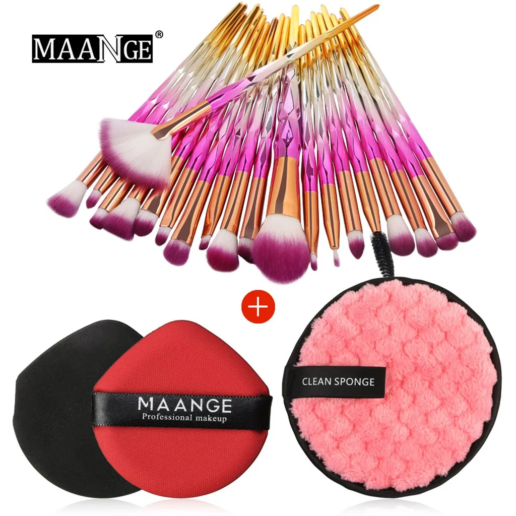 MAANGE, новинка, женские Модные кисточки, 20 шт., макияж, основа для бровей, румяна, косметический консилер, кисти, косметический набор инструментов для красоты - Handle Color: E