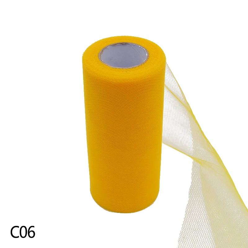 C06 22 м* 15 см тюль рулон катушки пачка для Свадебная отделка органзы Лазерная день рождения принадлежности DIY душ стол бегуны ремесла - Цвет: C06