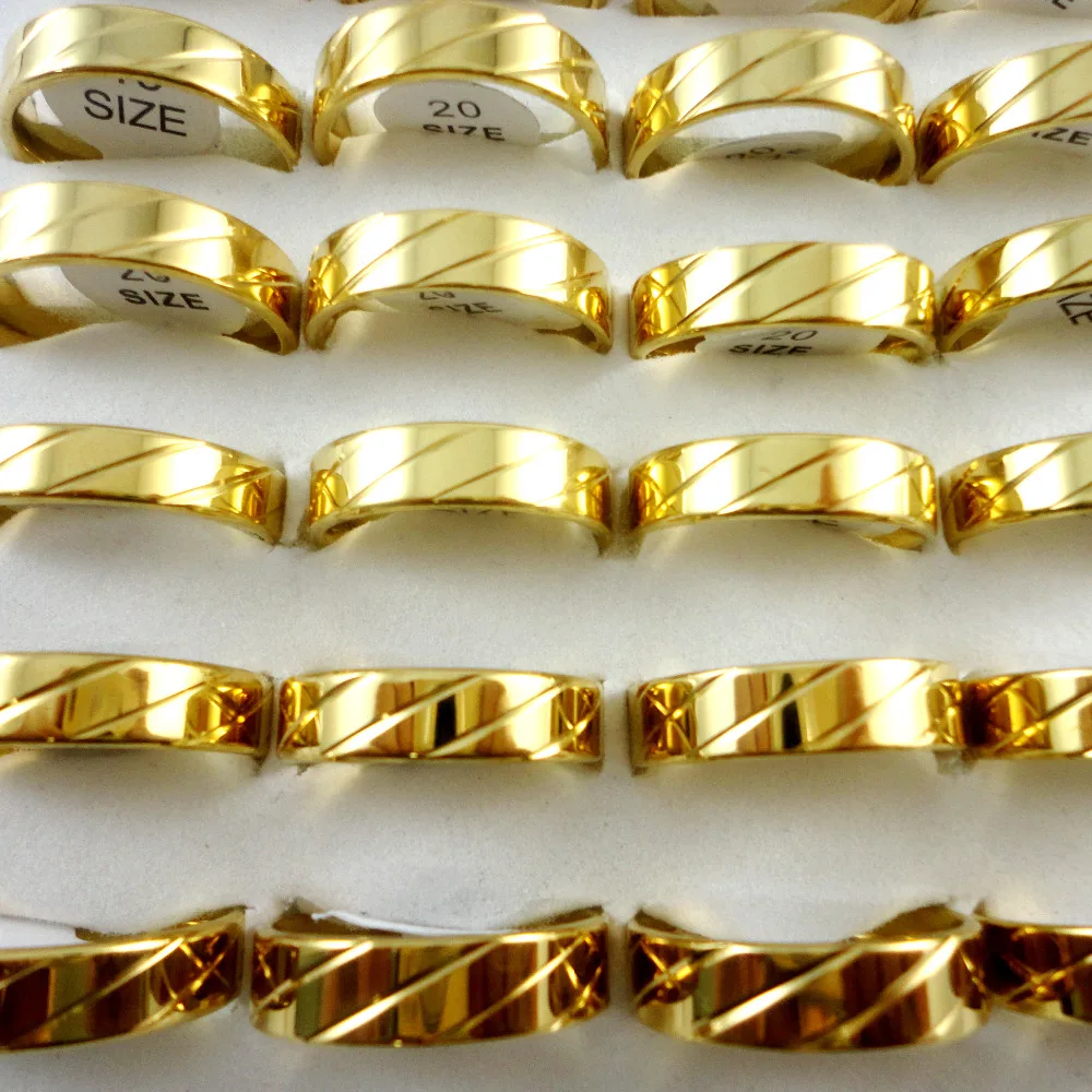 Классические кольца из нержавеющей стали для женщин и мужчин 10 шт. никогда не