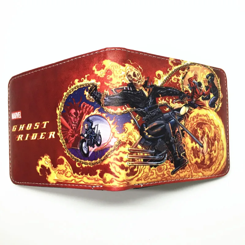 Мужской кошелек с рисунком из мультфильма Ghost Rider Johnny Blaze короткий держатель для