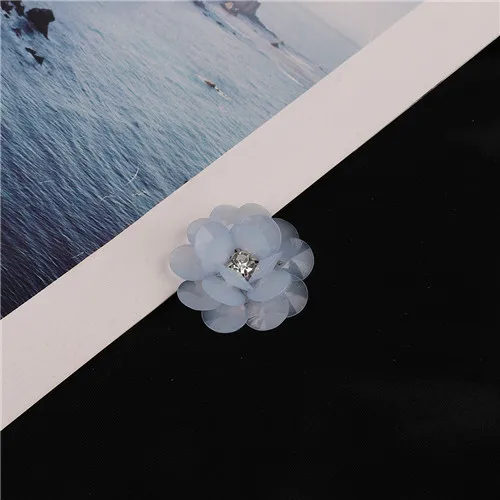 Blue 1Pcs Multicolor 3.2cm Dia Acrylic Flowers Beads With Rhinestone Fit DIY Handmade Jewelry Crafts Home Sewing Garment Bag Beads Accessories - Цвет: Blue