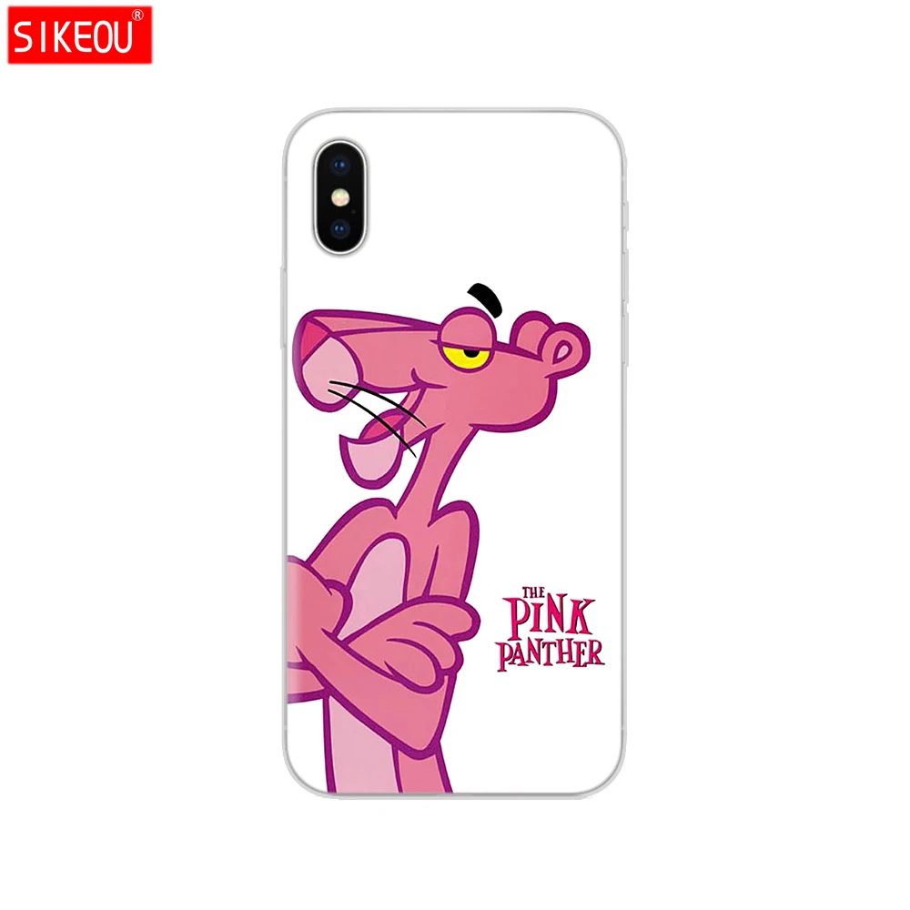 Силиконовый чехол для телефона Iphone 6X8 7 6s 5 5S SE Plus 10 XR XS Max Розовая пантера |