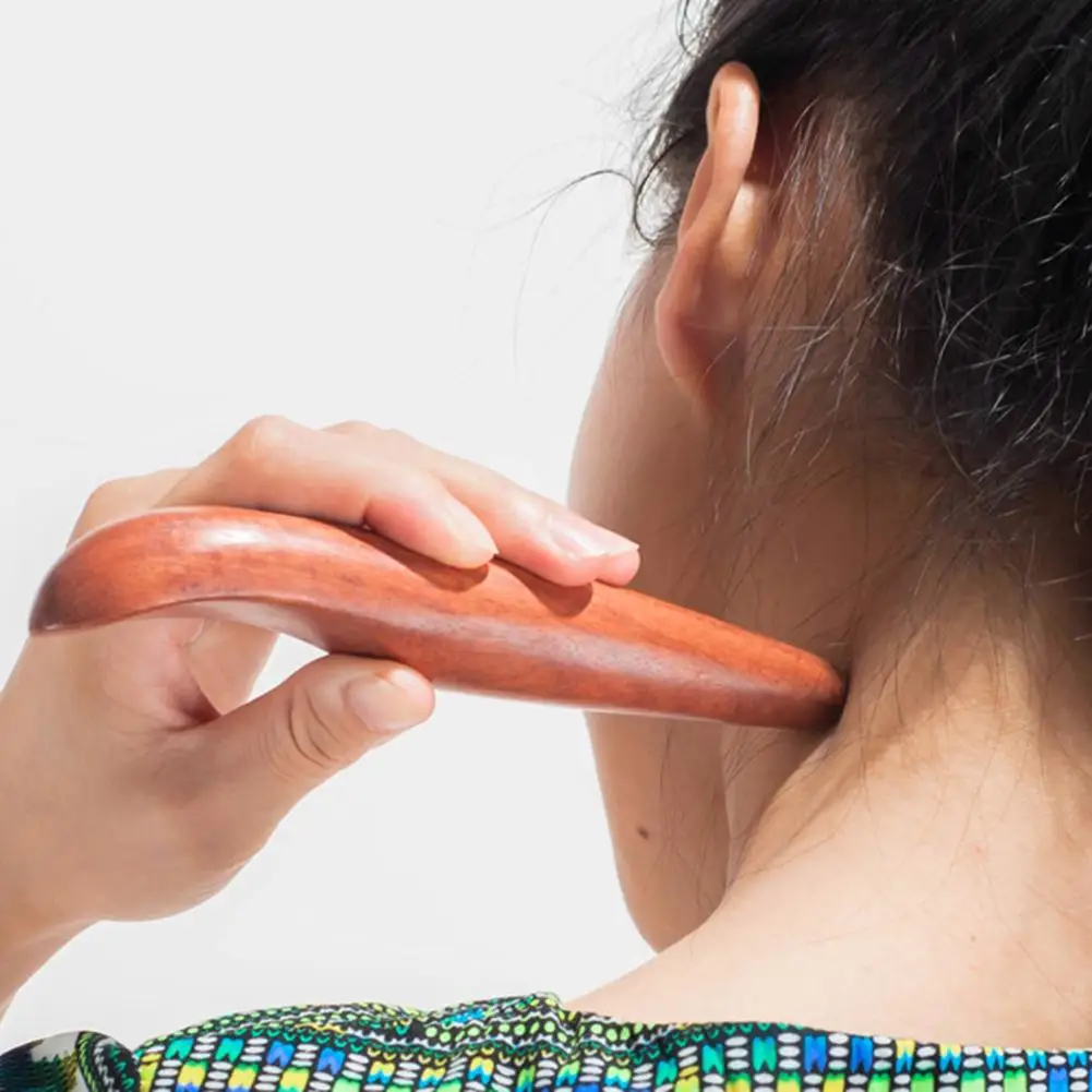 Fragrant Wooden Half Stick Massager Finger Scraping Acupuncture Point Acupoint Massager Health Care Stick