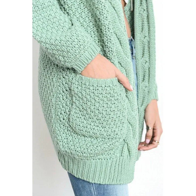 New Women's Casual Sweet Long Sleeve Open Front Chunky Warm Cardigans Cozy Sweater Plus |