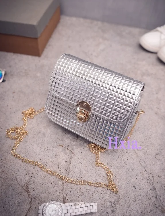 Silver Yuhua, хан издание лоскут, тренд сетки сумки, модная женская сумка почтальон, цепь сумка через плечо - Цвет: Silver