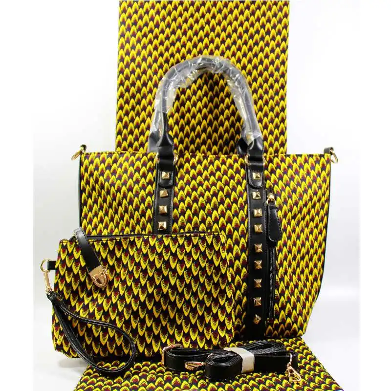 

low price high quality african anakra bag set real fabric sewing only bag set