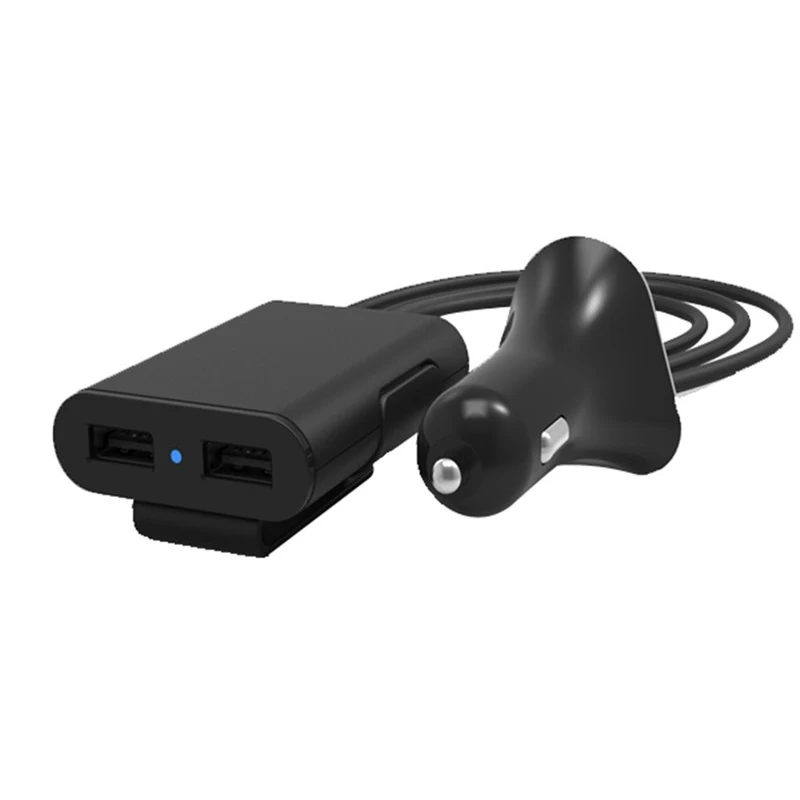 TUTUO R28P 9.6A Portable 4 USB Car Charger with 1.8m Cable Blue LED Indicator Smart IC for iPhone 7/ Galaxy S7 /Xiaomi Mi3/ Mi4 |