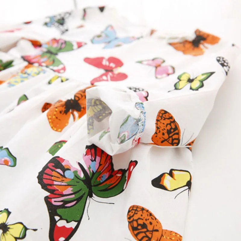 Детское платье принцессы с бабочками для девочек осеннее платье-туника длинными