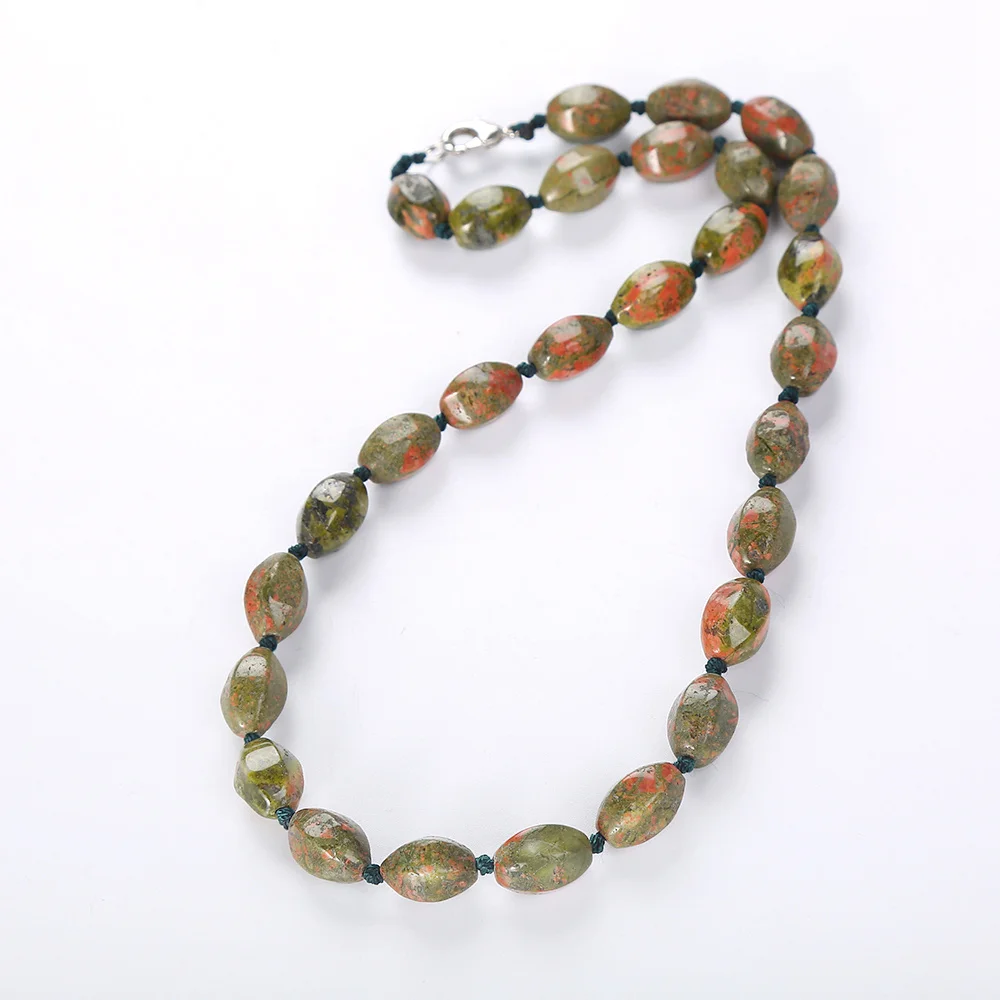 Yumten Unakite Necklaces Femme Short Sautoir Crystal Stone Jewelry Trendy Women Beaded Chains Anniversary Juwelen Geometric Rope | Украшения