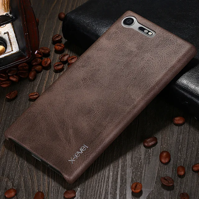 Luxury Vintage PU Leather Back Cover Case For Sony Xperia XZ2/XZ2 Premium Phone Soft edge X-level |